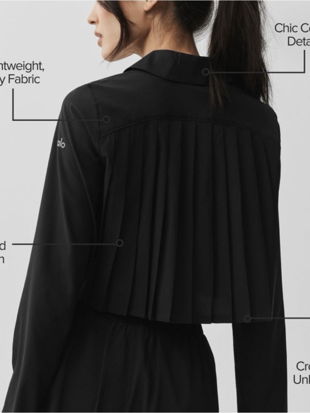 NWT Alo Cropped Unmatched Long Sleeve